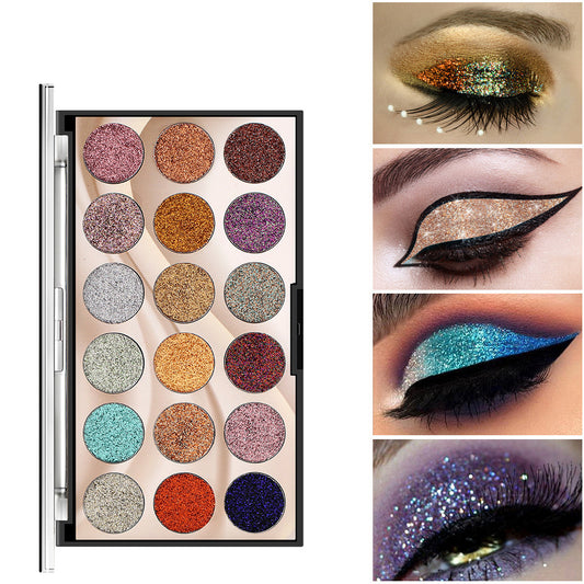 18 Colour Sequins Glitter Powder Stage Eye Makeup Pearl Shadow Plate